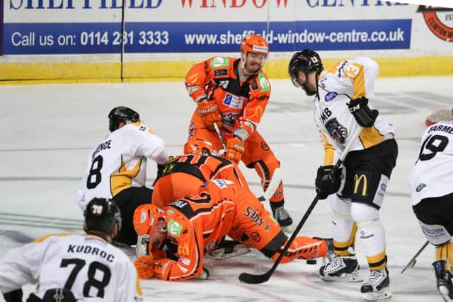 Action from Sheffield Steelers win over Nottingham on Sunday night