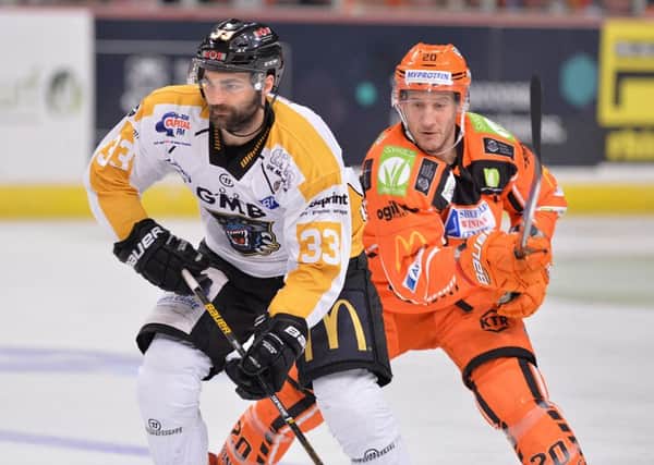 Jonathan Phillips in serious mode against Nottingham Panthers