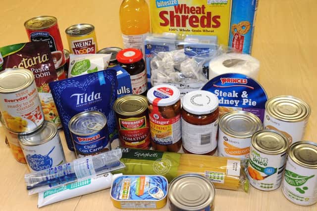 A three day ration of food for one adult.