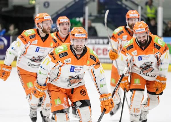 Colton Fretter after scoring at Coventry