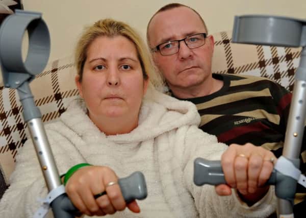 Sera and Ian Carnell pictured at their Ely Close home where Sera had a fall, breaking her hip.