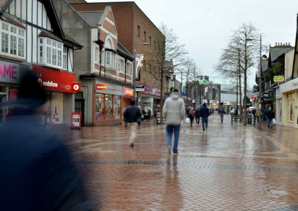 Christmas shoppers in Worksop town centre