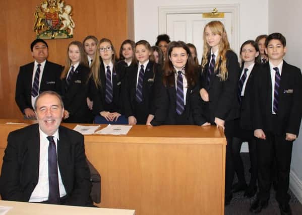 Police and crime comissioner for Nottinghamshire Paddy Tipping meets Outwood Academy Valley pupils.