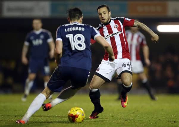 Sheffield United's Samir Carruthers in action during the League One match at the Roots Hall Stadium. Pic David Klein/Sportimage