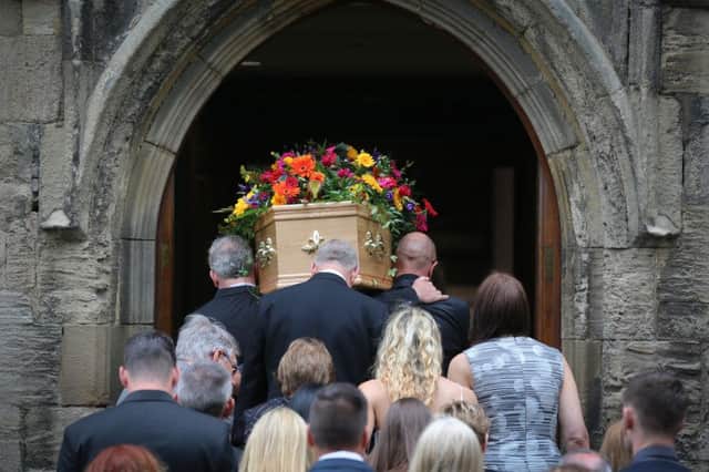 Carly's coffin is taken into the church. The funeral of Carly Lovett, 24, at All SaintsÃ¢Â¬" Parish Church, Gainsborough today July 17 2015. Carly was one of 38 people killed in the Tunisian terrorist attack on June 26th at the coastal resort of Sousse. The 24-year-old was enjoying a holiday with fiance of six months Liam Moore who survived the attack. 

Tom Maddick / Rossparry.co.uk