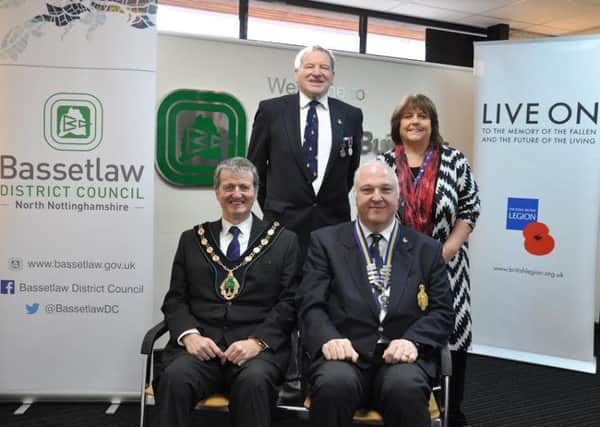 From left: Councillor Jim Anderson and Royal British Legion officers David Scott, Peter Hopkins, Sue Nettleship.