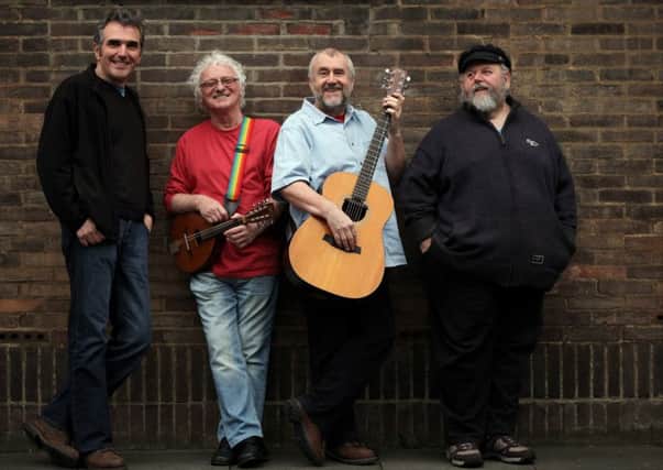 Lib - The Pitmen Poets, left to right, Jez Lowe, Billy Mitchell, Bob Fox and Benny Graham 7 March 2013.

Pic Paul Norris