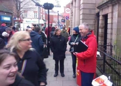 John Mann campaigning against the Bassetlaw Hospital children's ward cuts.