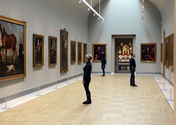 Visitors admire paintings at the Harley Gallery on the Welbeck Estate.