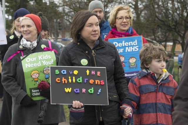 The battle for Bassetlaw Hospital Childrenâ¬"s Ward continues as a march leaves Kilton Forest Golf Course heading for the town centre
Picture: Sarah Washbourn / www.yellowbellyphotos.com