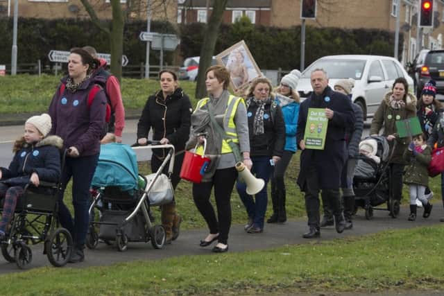 The battle for Bassetlaw Hospital Childrenâ¬"s Ward continues as a march leaves Kilton Forest Golf Course heading for the town centre
Picture: Sarah Washbourn / www.yellowbellyphotos.com