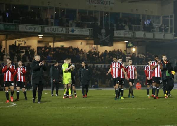 Chris Wilder manager of Sheffield Utd leads the applause for the travelling fans during the English League One match at the Memorial Ground Stadium, Bristol. Picture date: February 14th, 2017. Pic credit should read: Simon Bellis/Sportimage