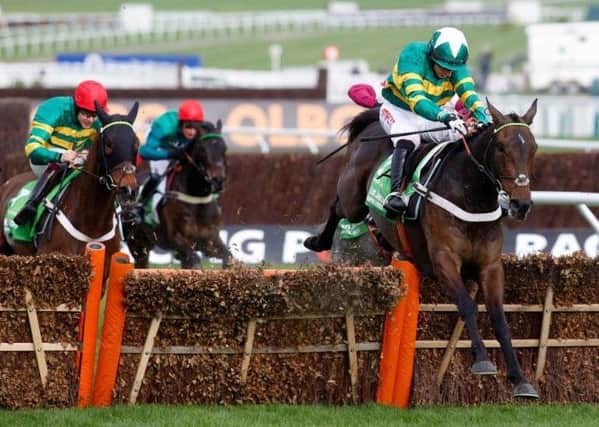 Buveur D'Air, ridden by Noel Fehily, and trained by Nicky Henderson, wins the Stan James Champion Hurdle at the Cheltenham Festival last week. (PHOTO BY: Julian Herbert.PA Wire)