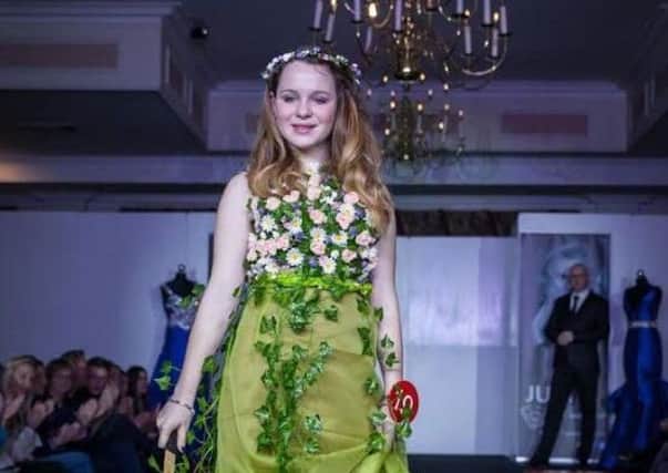 Eco Queen Ellie-Mae in her upcycled dresss. Photo by Tarleton Photography.