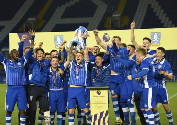 Owls Under-23s celebrate winning the play-off final