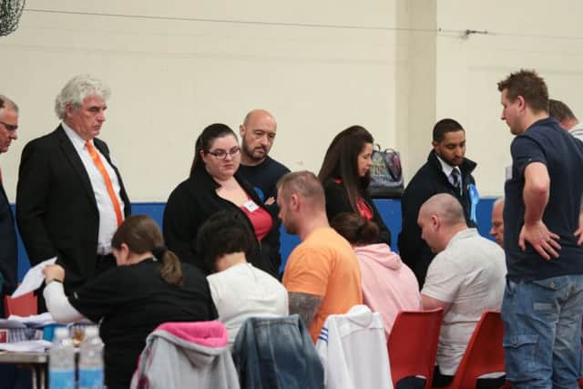 NWGU Election Count 2017 at North Notts Community Arena. Watching the count
