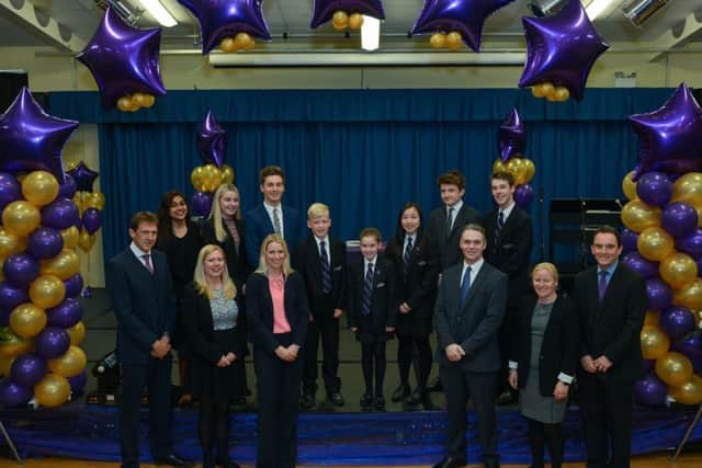 Outwood Academy Valley and Portland have achieved Outstanding in a recent Ofsted report, celebrating their success are Executive Principal Dr Philip Smith with staff and students of the school and Post 16 centre