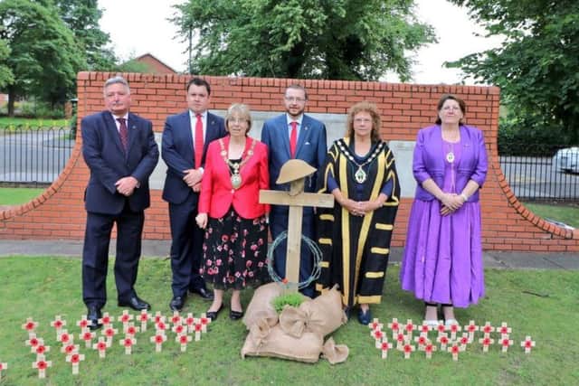 Crosses were laid by the Royal British Legion, Bassetlaw District Council and Nottinghamshire County Council.