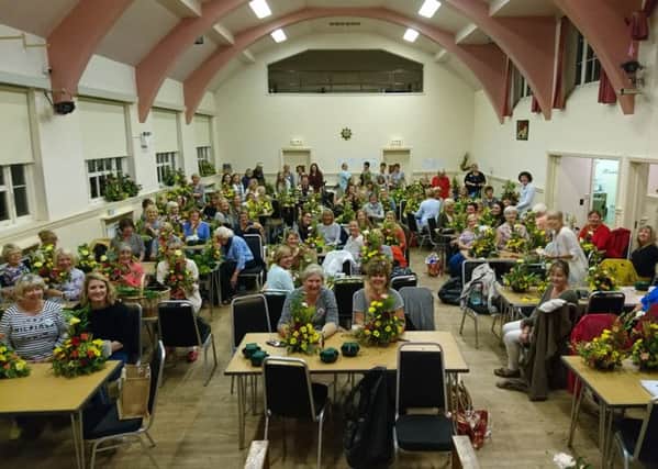 Welbeck WI members tried their hands at flower arranging with spectacular results