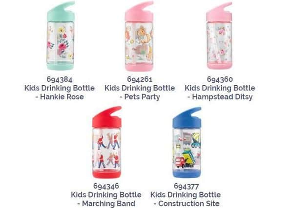 The Cath Kidston water bottle affected.