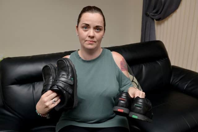 Emma Kirk's children were put in detention at Outwood Academy Valley for wearing shoes the school say are not suitable