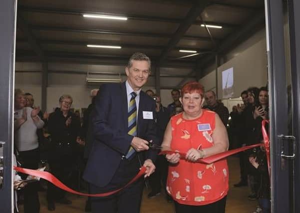 Cath MacCartan and Mark Arthur, Yorkshire County Cricket Club chief executive, at the opening of the new Thurcroft sports hub