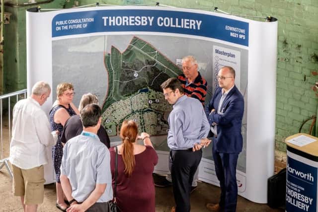 Planning consultants staged an exhibition at the former colliery so members of the public could see what the future had in store.