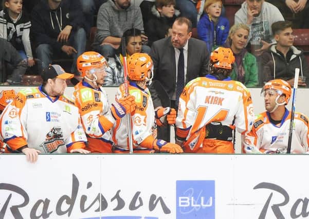 Paul Thompson rallies the troops at Cardiff Devils. Pic by Helen Brabon