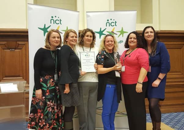 Members of the NCT Bassetlaw team accepting the Volunteer of the Year award.