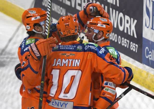 Jamtin-Wallace-Fretter, a successful line at Sheffield Arena on Sunday. Pic: Andrew Roe