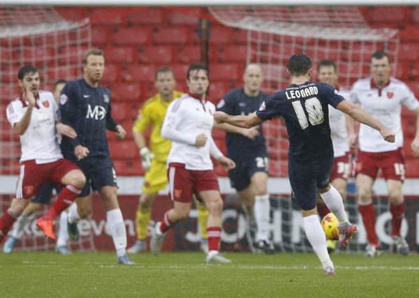 Ryan Leonard scores against Sheffield United two years ago
Â©2015 Sport Image all rights reserved