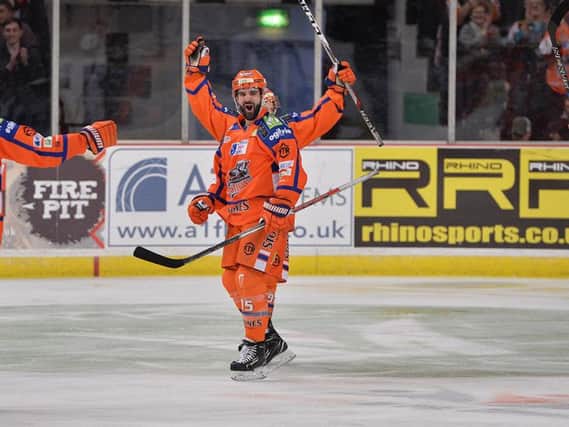 Mathieu Roy scores against Panthers. Pic Dean Woolley