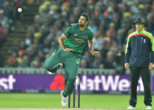 Ish Sodhi during the NatWest T20 Final match between Birmingham Bears and Notts Outlaws at Edgbaston, Birmingham, United Kingdom on 2 September 2017. Photo by Simon Trafford.