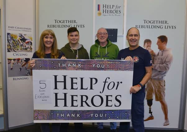 The team from Worksop's Help For Heroes pop up shop thank residents for their generous donations, pictured from left Julie Eaton, Matthew Roper, Jim Walker and regional manager Tony Eaton