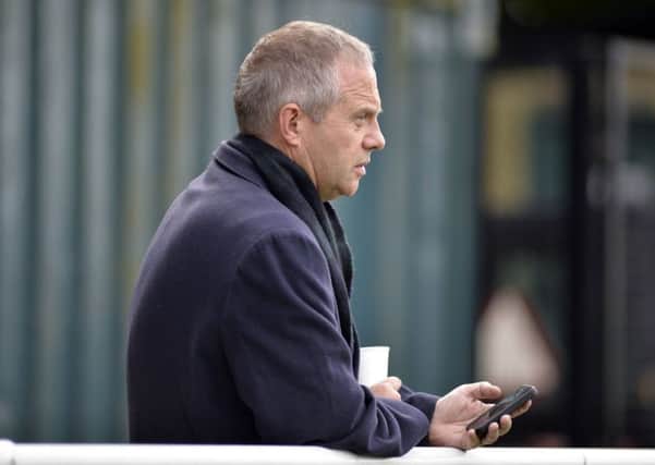 MP John Mann pictured at Sandy Lane watching Tigers versus Pickering Town