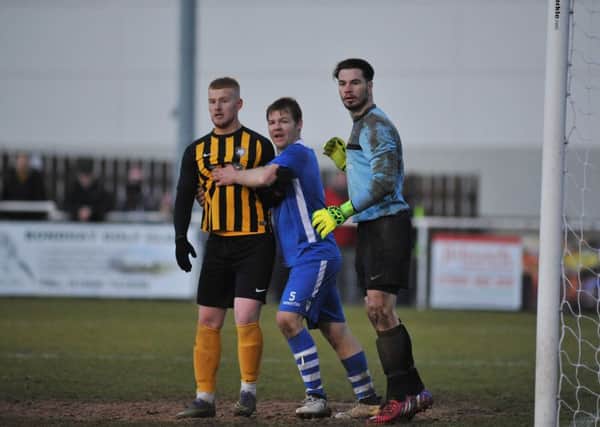 Worksop Town FC v Pontefract Colleries, pictured is Alec Denton