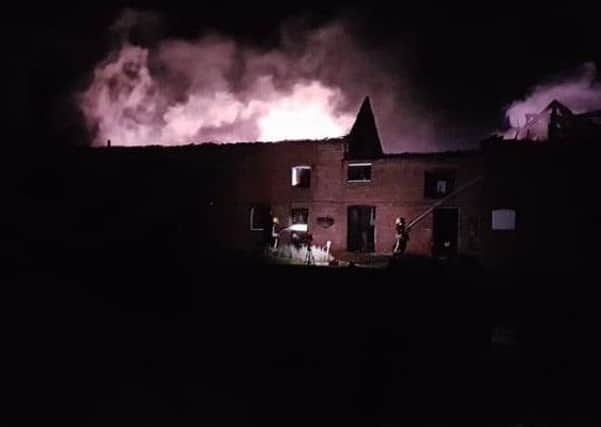 Barn blaze in Carburton. Photo by Nottinghamshire Fire and Rescue.