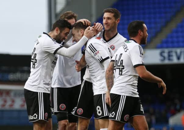 Nathan Thomas is congratulated after scoring at Ipswich Town earlier this month: Simon Bellis/Sportimage