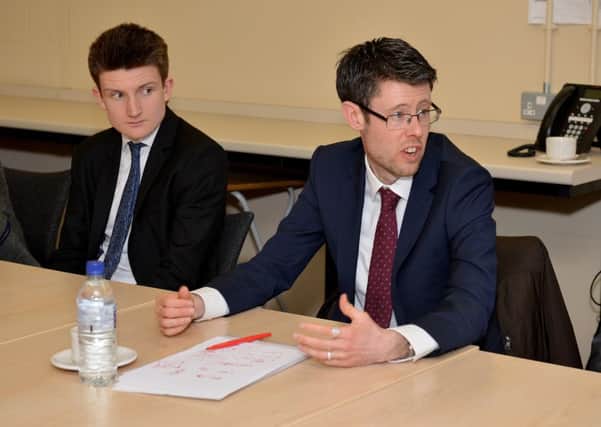 Rory Palmer, MEP for East Midlands meets students at  Outwood Post 16 Centre