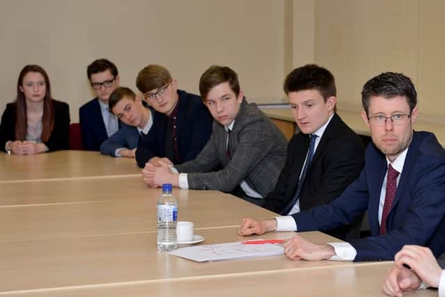 Rory Palmer, MEP for East Midlands meets students at  Outwood Post 16 Centre