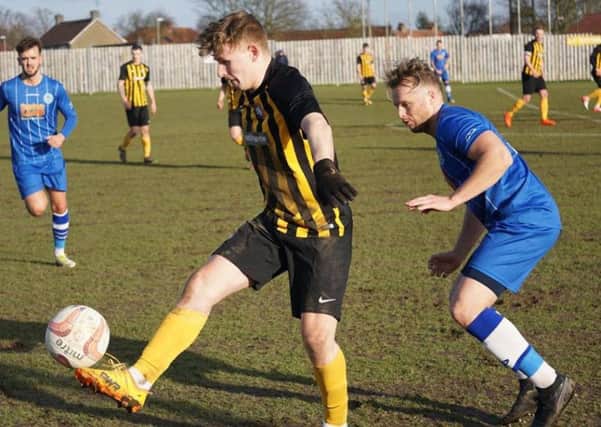 Match action from Worksop's 5-1 defeat. Pic by Lewis Pickersgill.