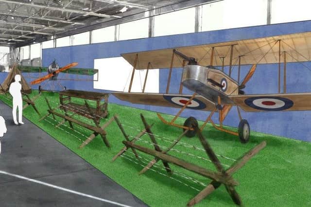 A 150 ft long runway, made entirely from artificial grass is currently being installed at RAF Scampton ahead of a new exhibition to mark 100 years of the UKs aerial force.