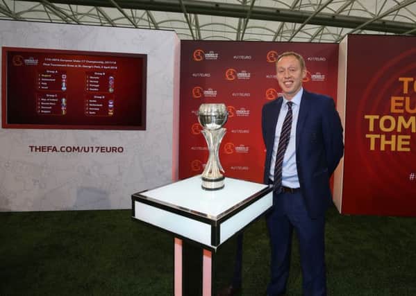 Steve Cooper england coach after the UEFA European U17 Championship Finals draw at St. George's Park, Burton upon Trent, UK on the 5th April 2018. 

Photo: Lynne Cameron for FA