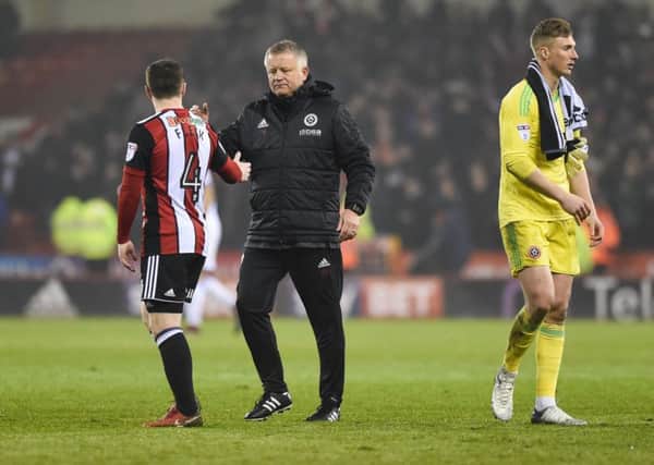 Chris Wilder (centre) has overseen a dramatic improvement in Sheffield United's fortunes: Harry Marshall/Sportimage
