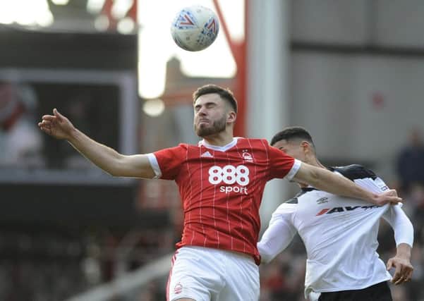 IN PICTURE: Ben Brereton.
STORY: SPORT LEAD: Nottingham Forest v Derby County.  Sky Bet Championship match at The City Ground, Nottingham.  Sunday 11th March 2018.