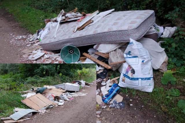 A picture of some of the household waste dumped in Worksop.