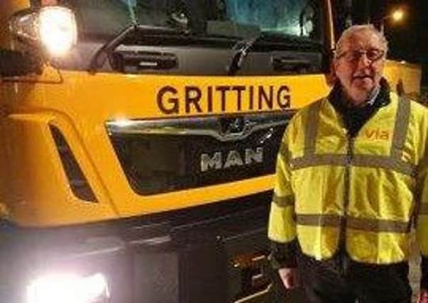 Coun John Cottee at one of the council's gritting depots last winter