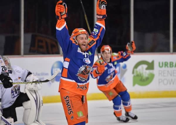 Ben O'Connor celebrates for Steelers. Pic: Dean Woolley