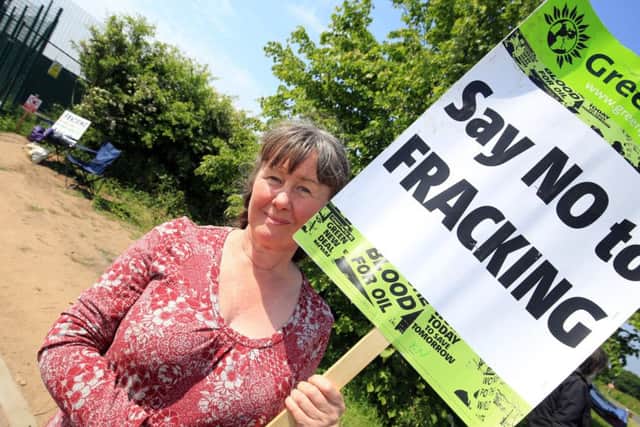 Fracking rally at the site of a exploratory drilling site at Tinker Lane near Worksop. Pictured is Kate Needham.
