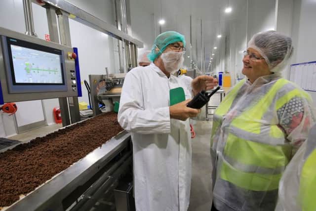 The Chair of Nottinghamshire County Council Councillor Sue Saddington visited the Worksop base of Cerealto, which is a global private label food manufacturer that supplies products to large retailers, distributors and branded food companies.
The tour has been arranged as a thankyou for the help and support given to Cerealto by Nottinghamshire County Council, Bassetlaw District Council, Invest in Nottingham, and the Local Enterprise Partnership to help it identify a suitable UK base two years ago. Pictured is Cllr Sue Saddington.